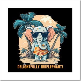 Delightfully Irrelephant! Elephant Wearing a Muumuu Posters and Art